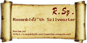 Rosenblüth Szilveszter névjegykártya